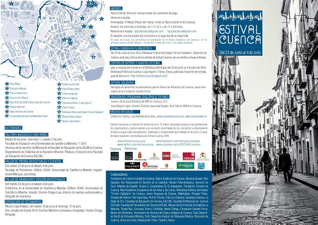 FOLLETO DE LA PROGRAMACIÓN DE ESTIVAL CUENCA